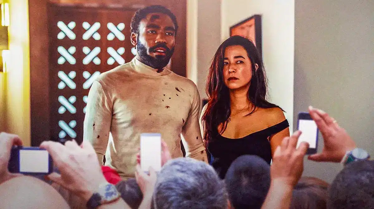 Donald Glover and Maya Erskine in Mr. & Mrs. Smith.