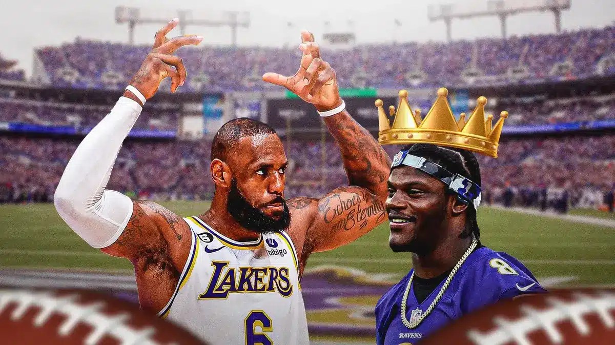 Lebron James crowning Lamar Jackson