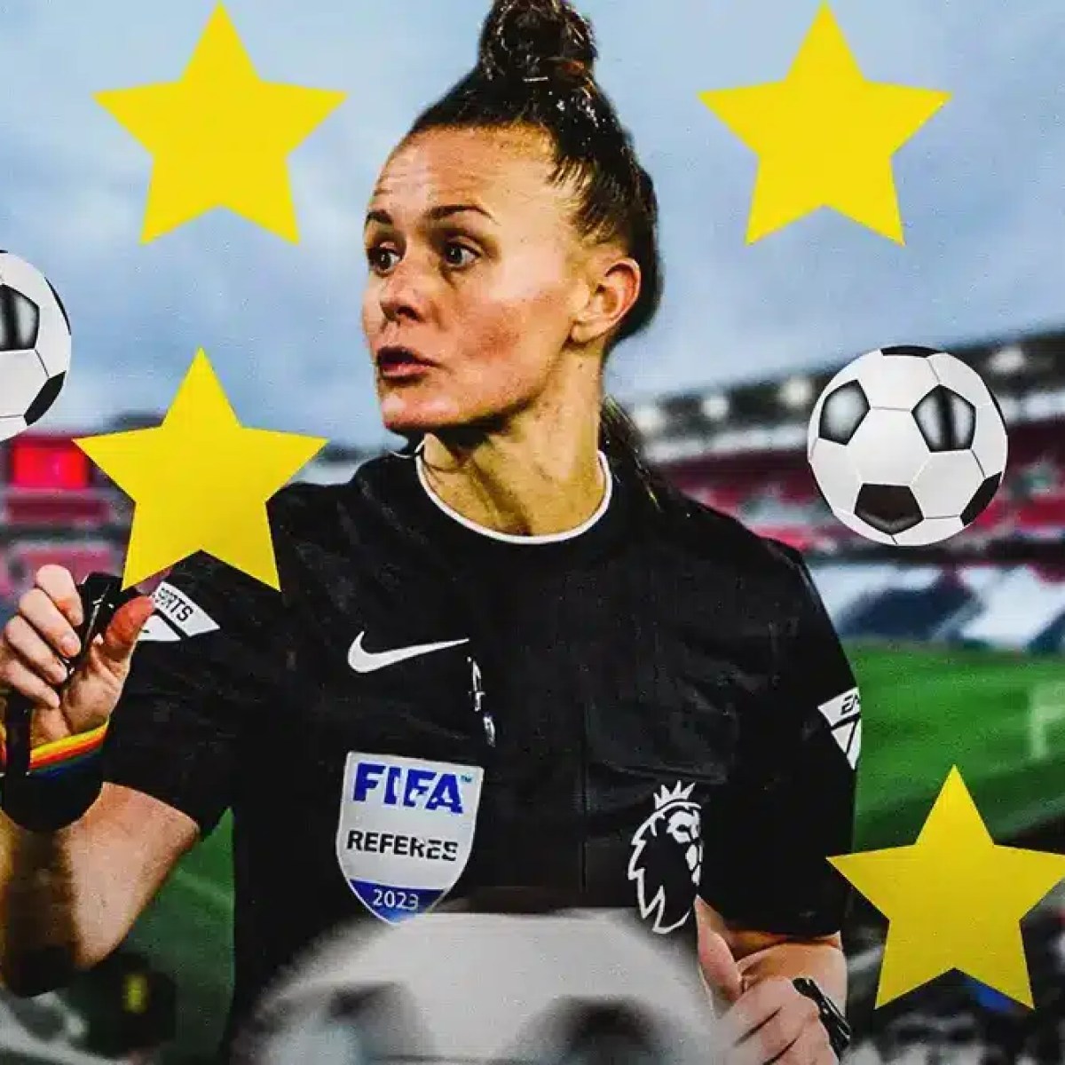 Referee Rebecca Welch makes Premier League history in 'milestone'  Fulham-Burnley match, image size:1200x1200