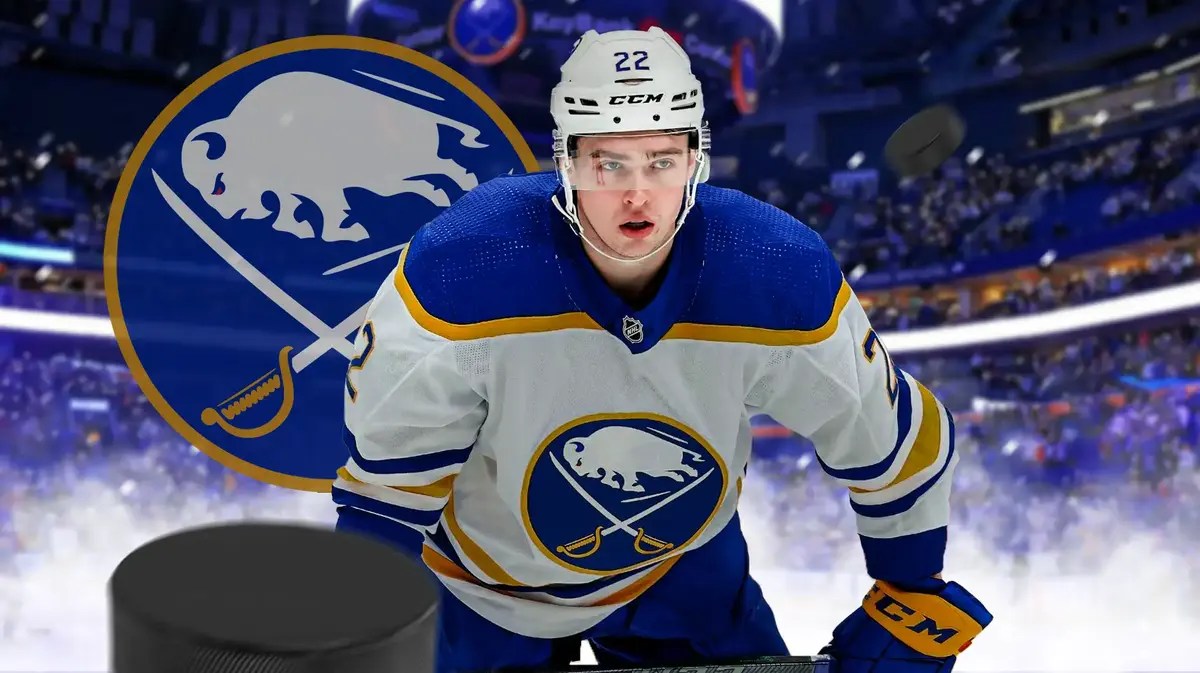 Buffalo Sabres' Jack Quinn with serious face