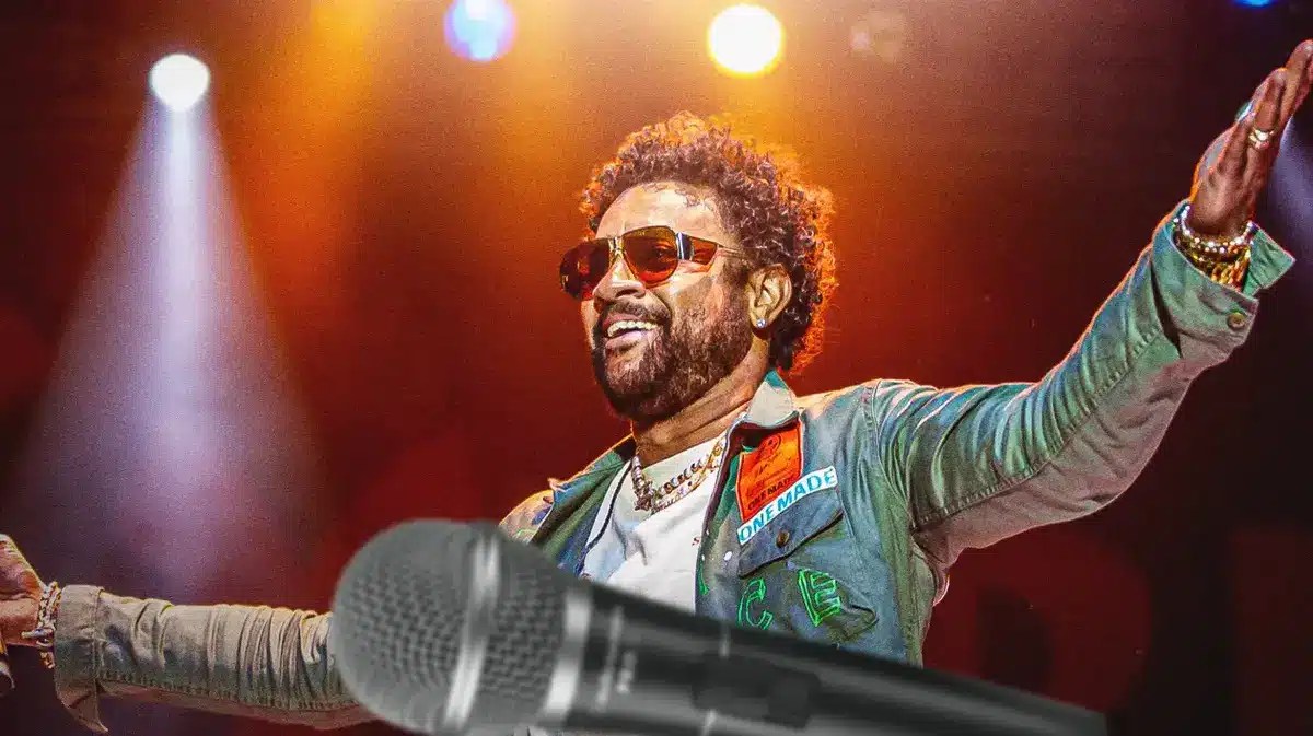 Musician Shaggy on stage.