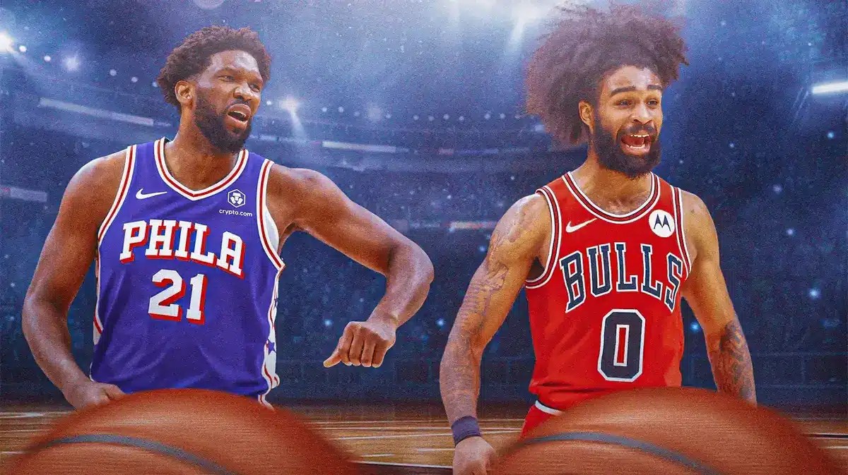 Sixers' Joel Embiid and Bulls' Coby White