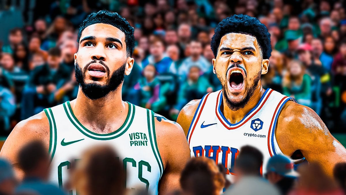 Celtics' Jayson Tatum and Sixers' Tobias Harris