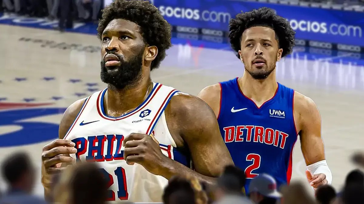 Sixers' Joel Embiid and Pistons' Cade Cunningham