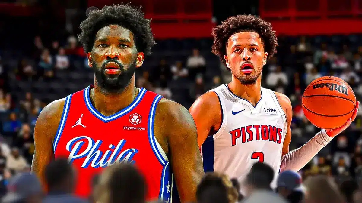 Sixers' Joel Embiid and Pistons' Cade Cunningham