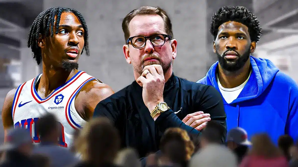 Sixers' Tyrese Maxey, Nick Nurse and Joel Embiid