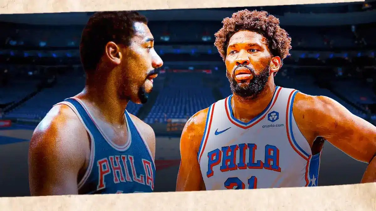 Sixers' Wilt Chamberlain and Joel Embiid