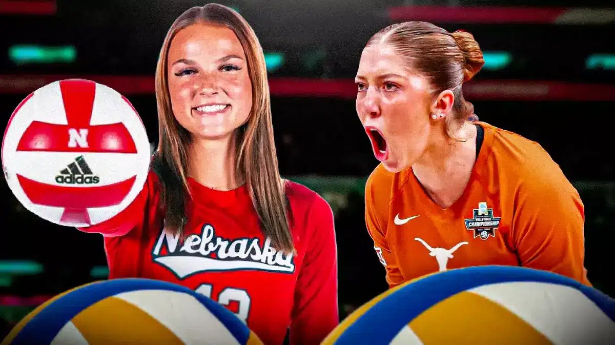 The Texas women’s volleyball team and the Nebraska women’s volleyball team, looking exciting