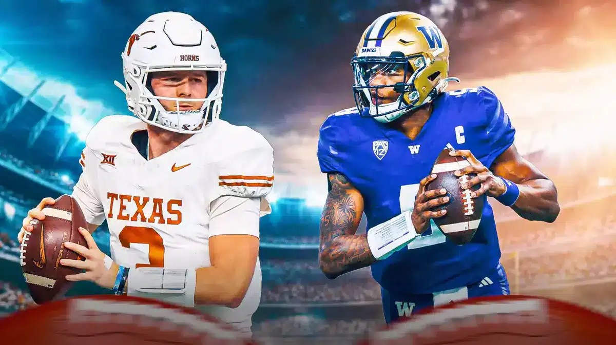 ACTION SHOTS of Quinn Ewers (Texas football) and Michael Penix Jr (Washington Huskies)