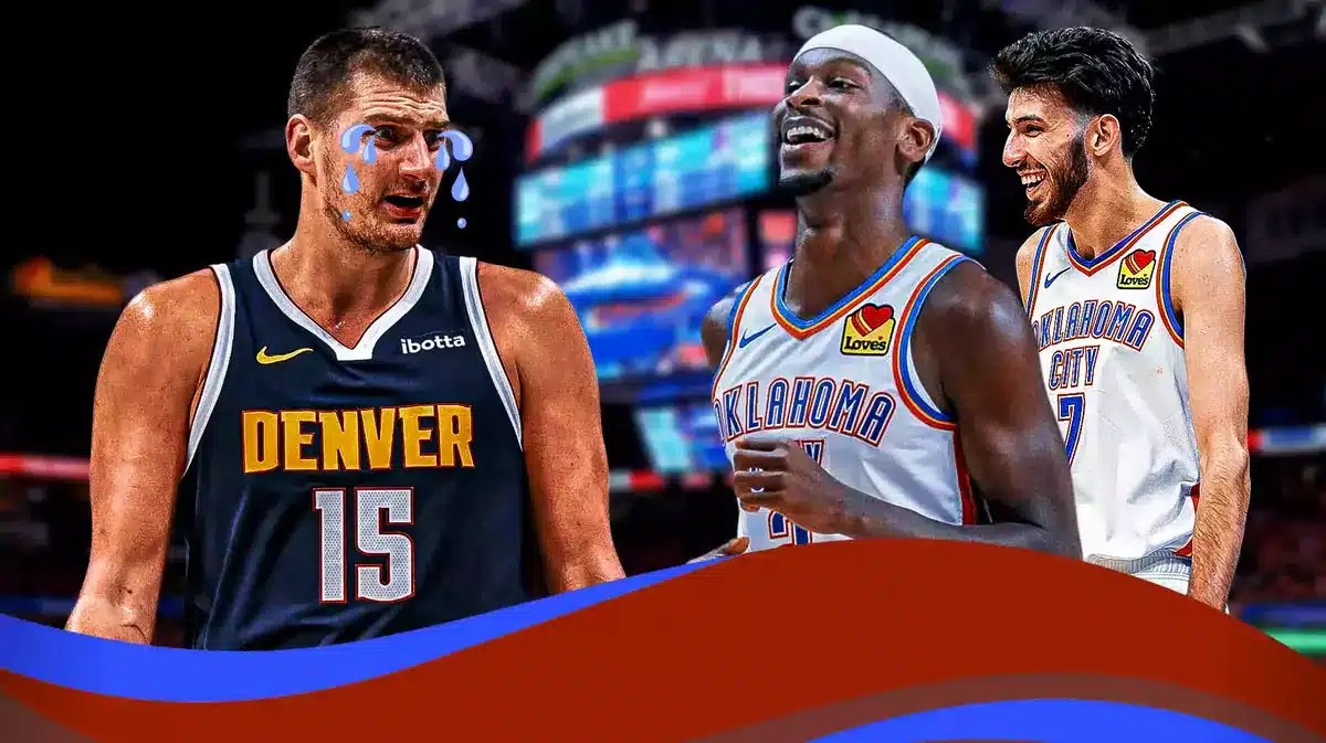 Thunder Shai Gilgeous-Alexander with Nuggets Nikola Jokic and Chet Holmgren