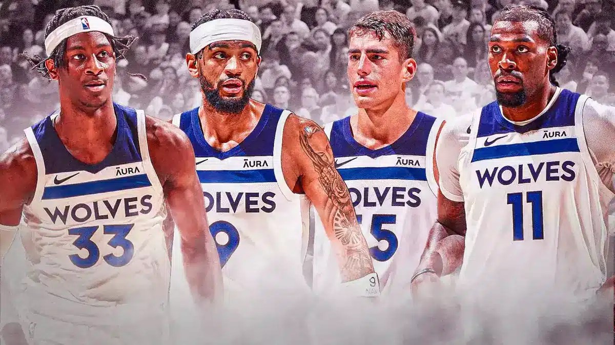 Timberwolves young players Nickeil Alexander-Walker, Naz Reid, Luka Garza and Leonard Miller.