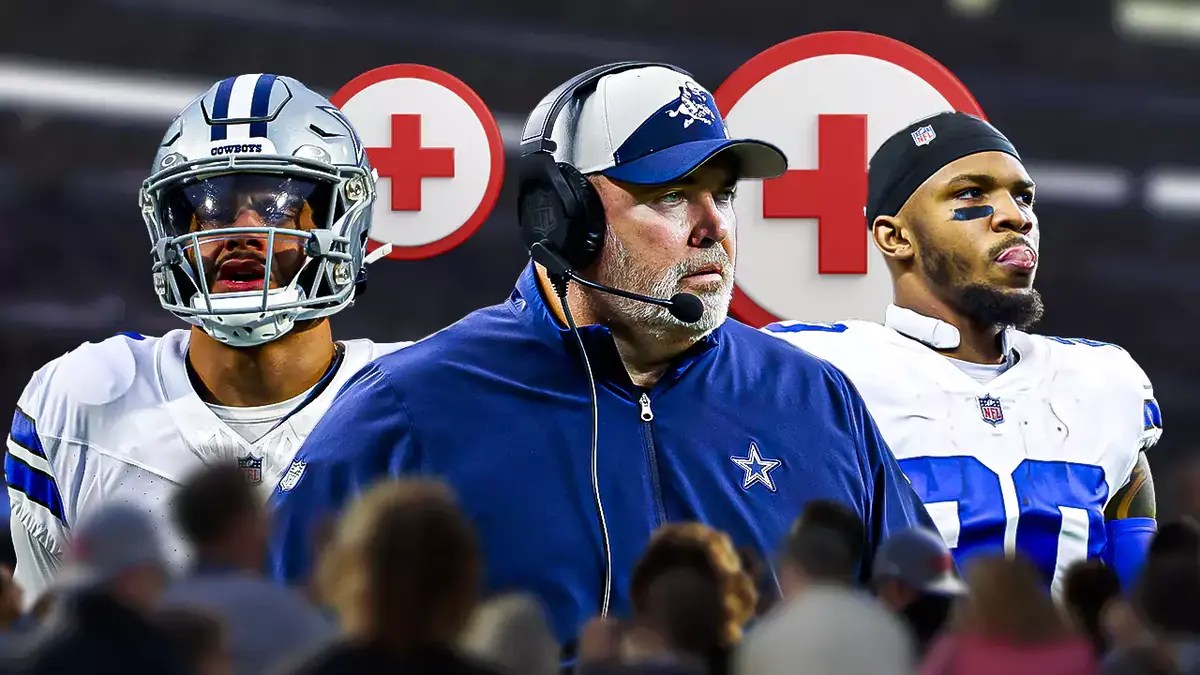 Cowboys Tony Pollard with Mike McCarthy and Dak Prescott after loss to Bills