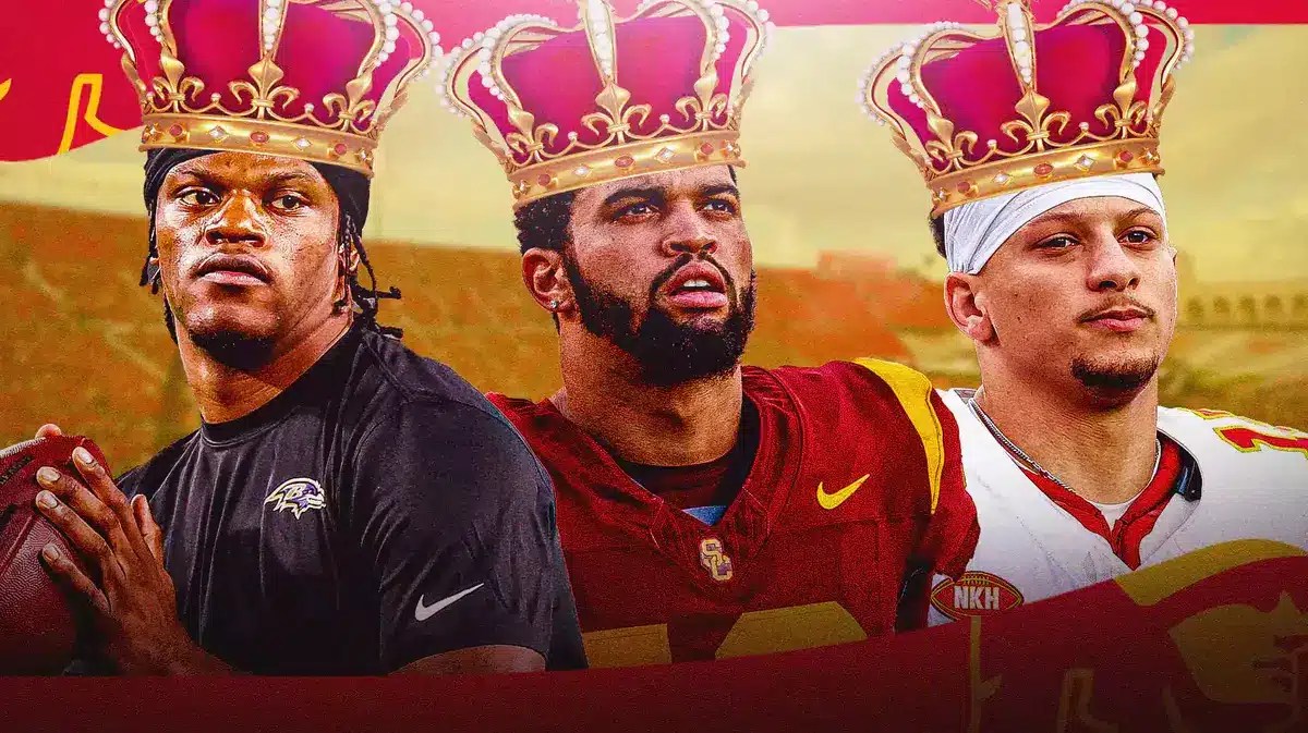 USC football QB Caleb Williams with Josh Allen, Lamar Jackson and Patrick Mahomes