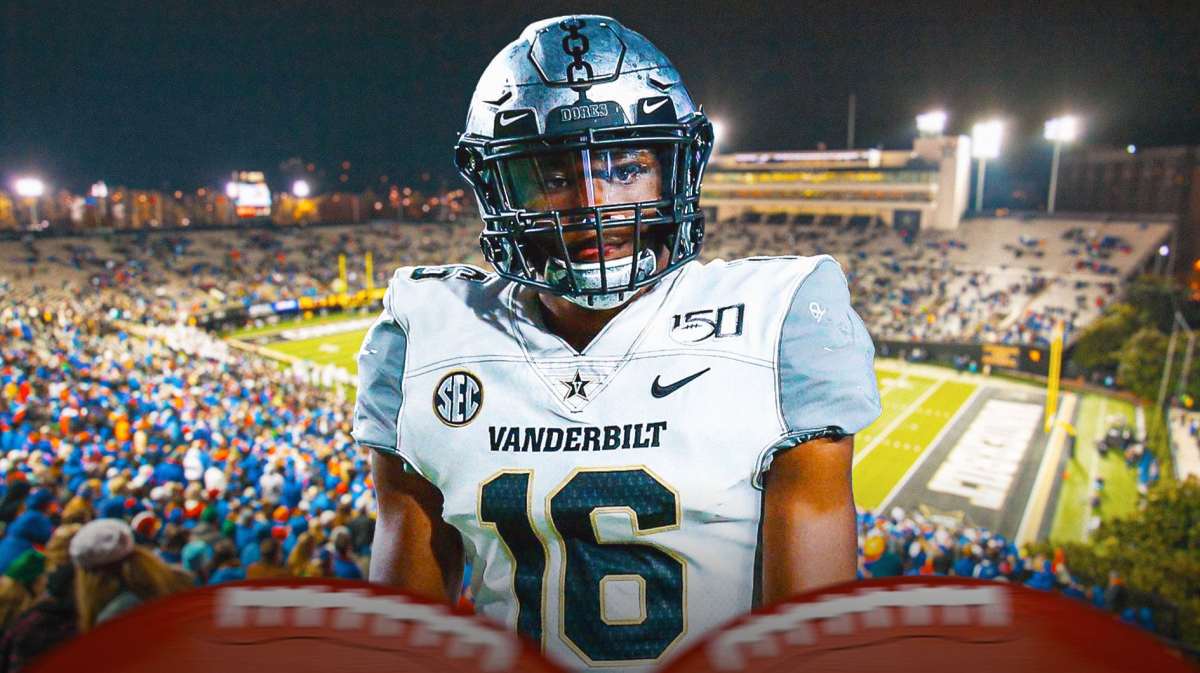 Vanderbilt football, Commodores, BJ Anderson, BJ Anderson arrested, BJ Anderson Vanderbilt, BJ Anderson in Vanderbilt uni with Vanderbilt football stadium in the background
