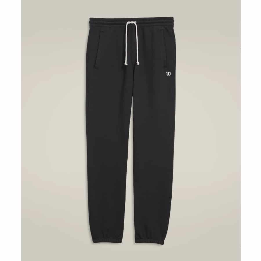 Wilson America Sweatpants - Black colored on a gray background.
