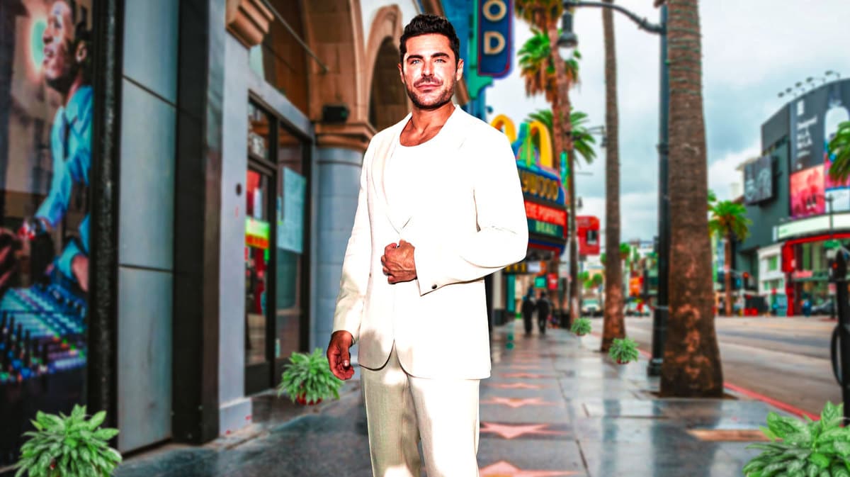 Zac Efron on the Hollywood Walk of Fame.