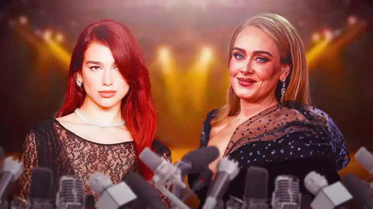 Dua Lipa with Adele.