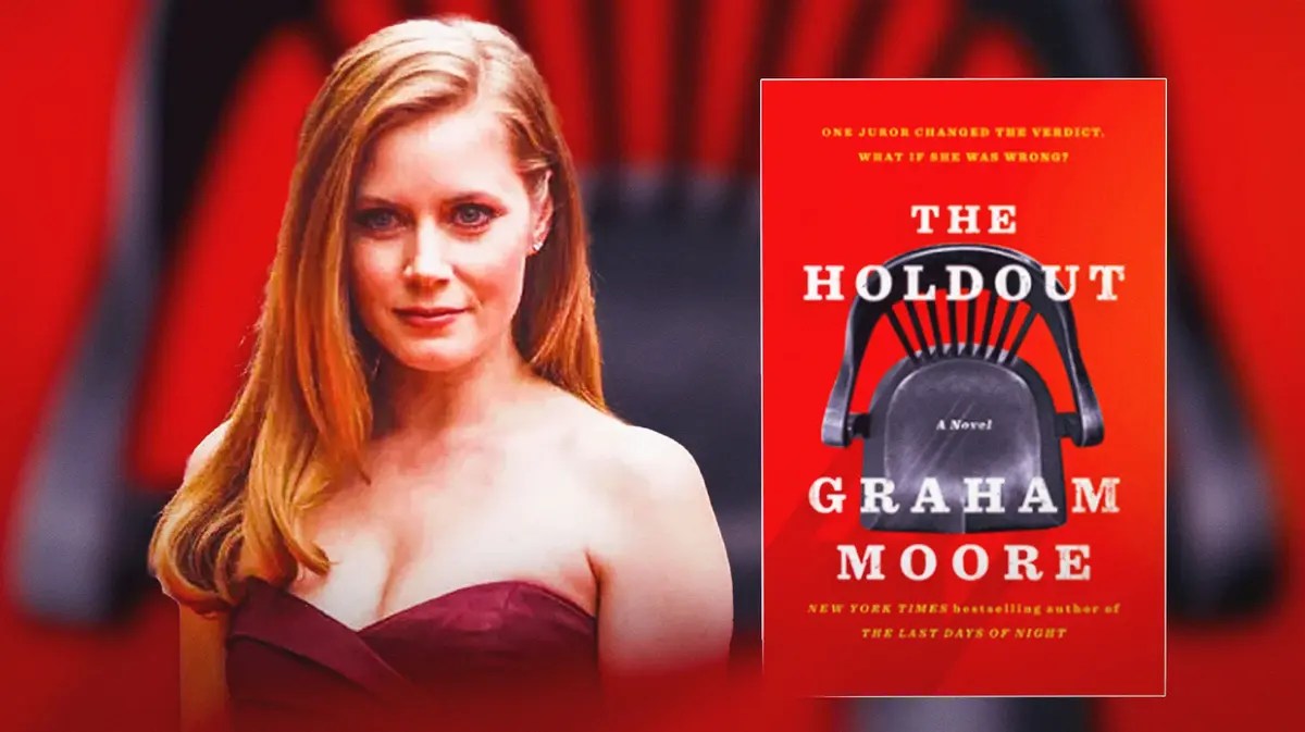 Amy Adams and the cover to The Holdout.