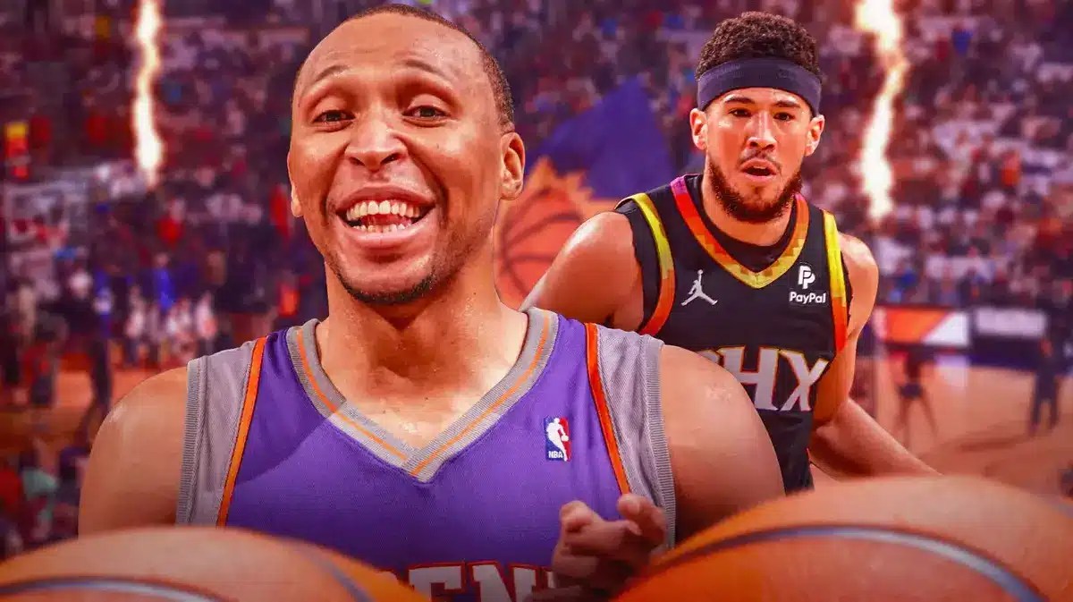 Shawn Marion, a Phoenix Suns legend who was inducted into the team's Ring of Honor, and Devin Booker