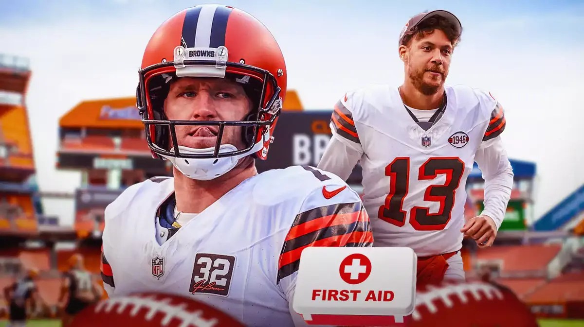 Dustin Hopkins and Corey Bojorquez with first aid kits