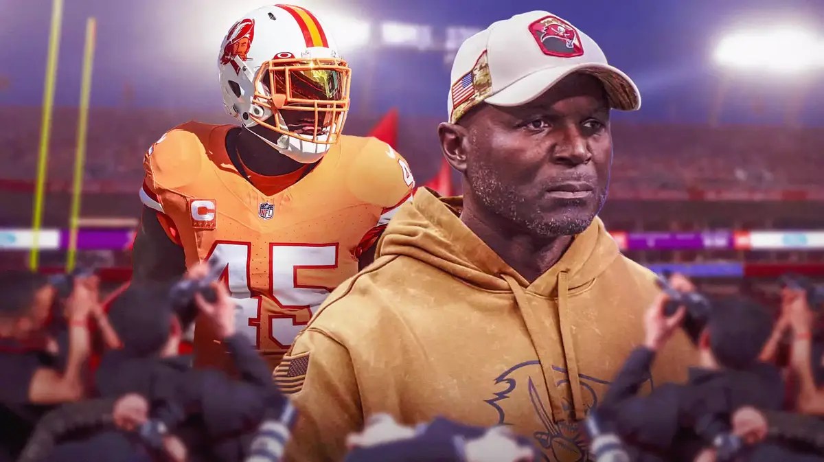 Buccaneers Devin White and coach Todd Bowles