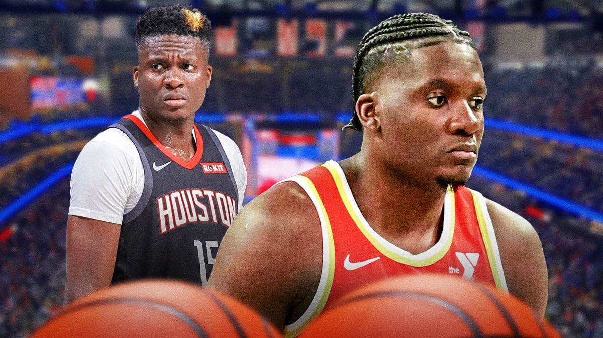 Clint Capela playing for the Rockets and the Hawks.