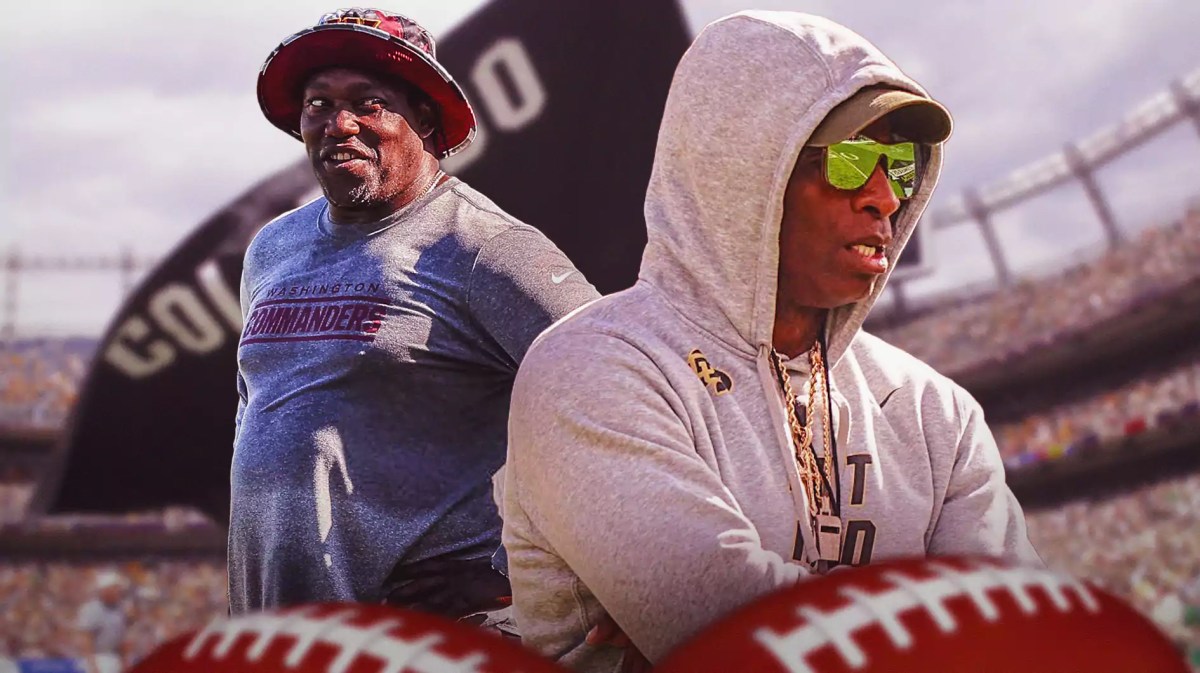 Colorado football, Buffaloes, Deion Sanders, Warren Sapp, Warren Sapp Colorado, Deion Sanders and Warren Sapp with Colorado football stadium in the background