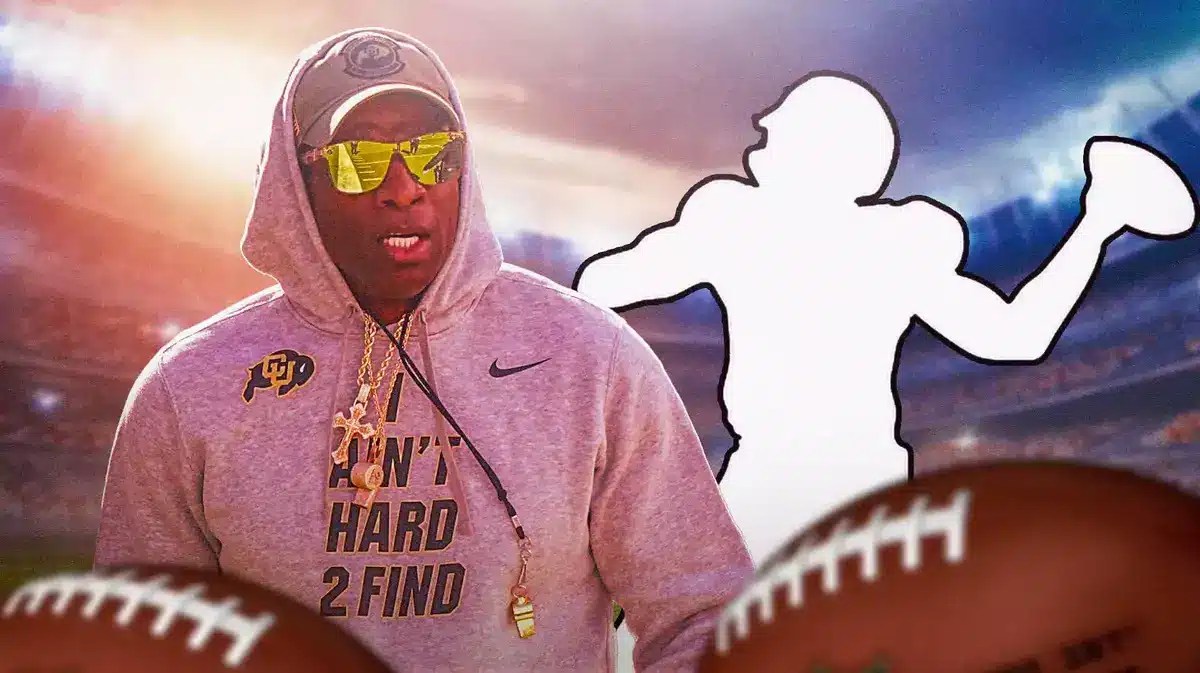 Deion Sanders, Silhouette football player next to him