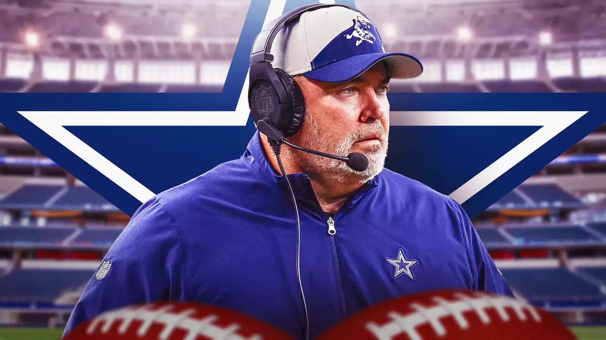 HC Mike McCarthy, famous Cowboys logo behind him