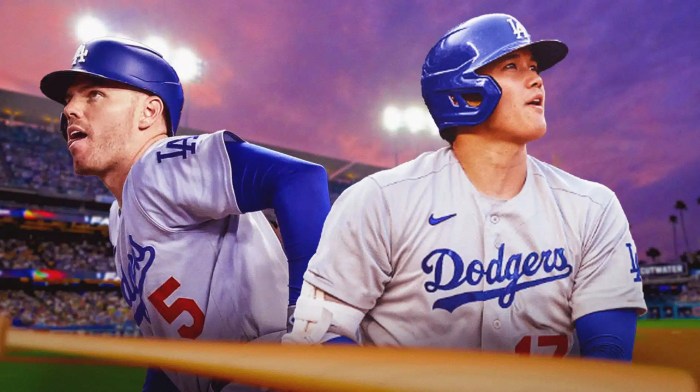 Shohei Ohtani, Dodgers, Freddie Freeman, Freddie Freeman Dodgers, Shohei Ohtani Dodgers, Freddie Freeman and Shohei Ohtani in Dodgers uni with Dodger stadium in the background