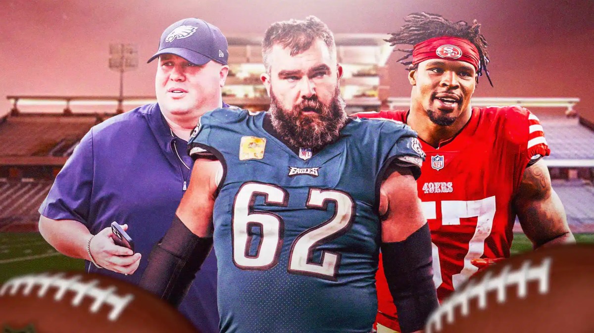 Eagles, Jason Kelce, Dre Greenlaw, Big Dom, 49ers