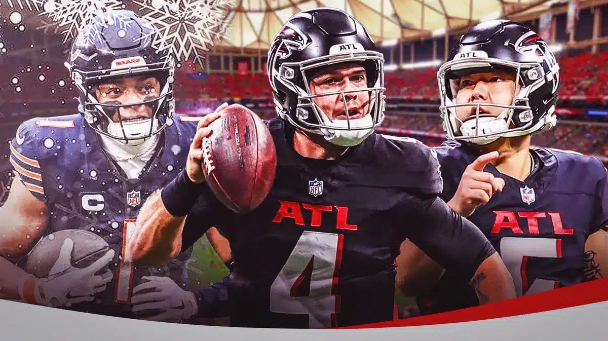 Taylor Heinicke, Desmond Ridder, Justin Fields in snow