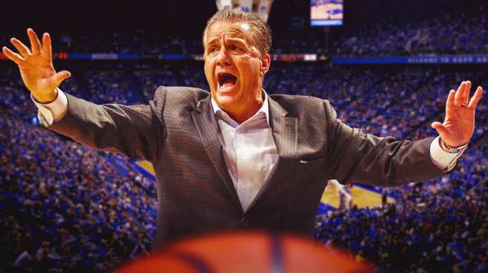 Kentucky basketball coach John Calipari after a loss