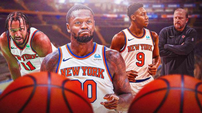 Knicks' Jalen Brunson, Julius Randle, RJ Barrett and Tom Thibodeau
