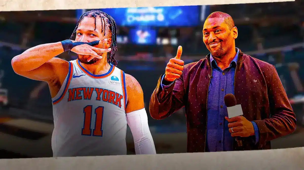 Knicks guard Jalen Brunson and Metta World Peace