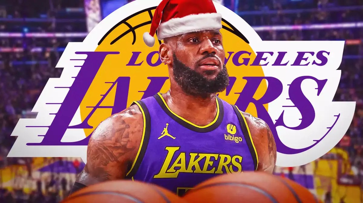 LeBron James provided the amusing, yet inspiring backstory to a childhood Christmas photo of him playing basketball, Celtics matchup, Lakers-Celtics matchup