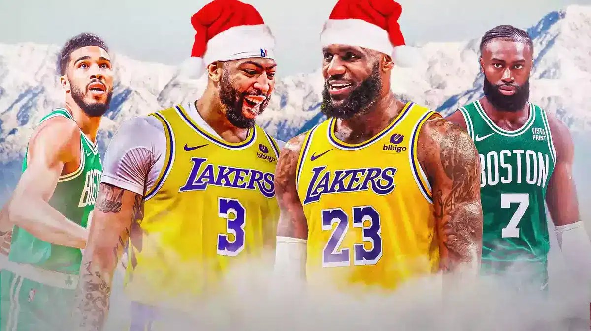 lebron james anthony davis christmas lakers celtics