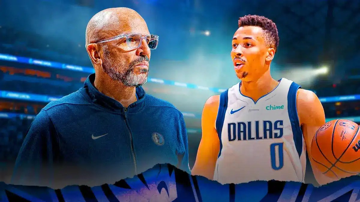 Mavs coach Jason Kidd and Dante Exum