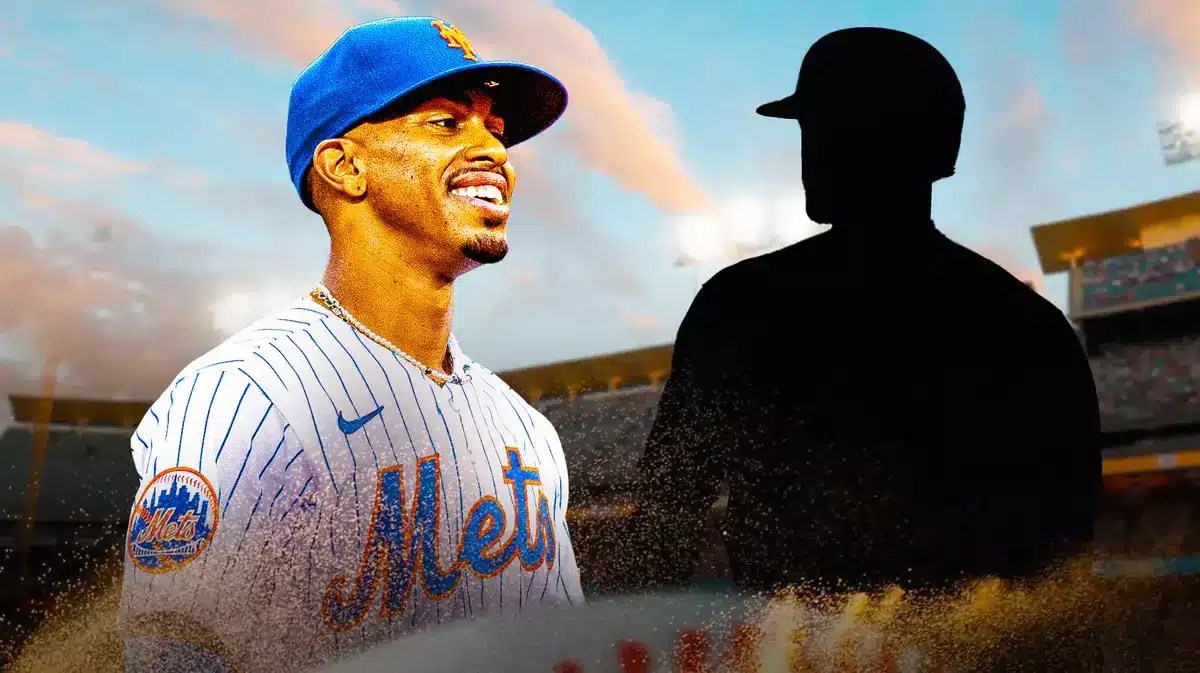 Trayce Thompson’s silhouette with Mets' Francisco Lindor smiling