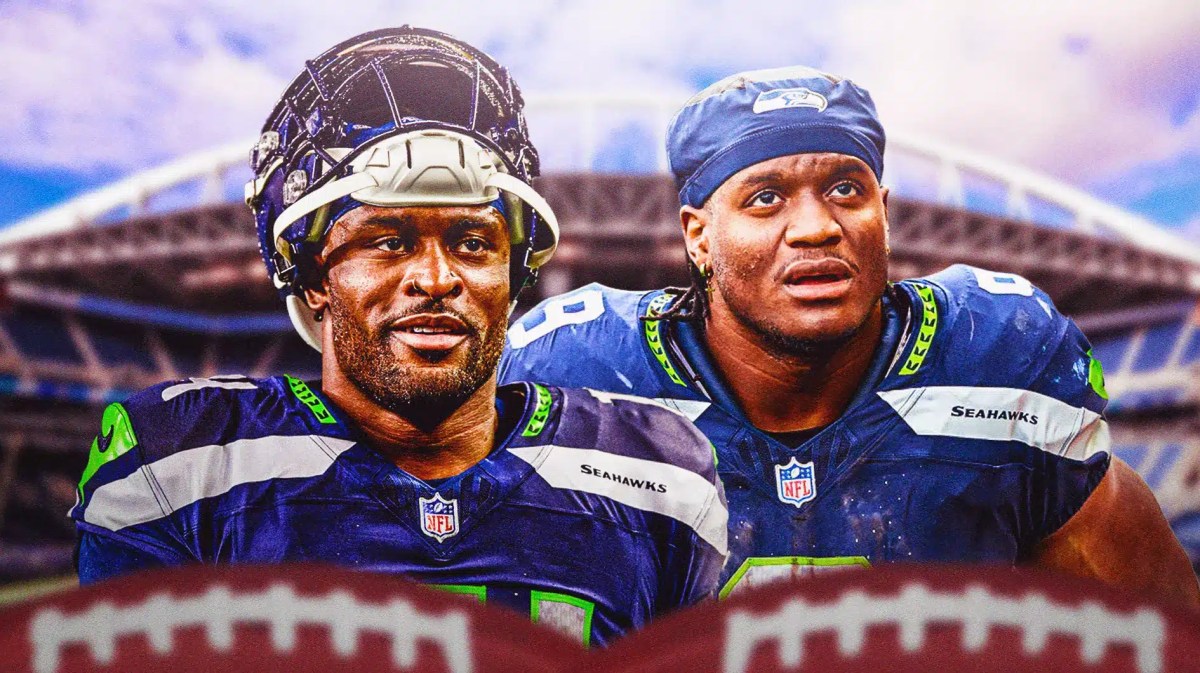 Seahawks players DK Metcalf and Kenneth Walker III