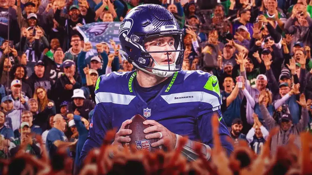 DK Metcalf and Kenneth Walker III Seahawks teammate Drew Lock after win over Eagles