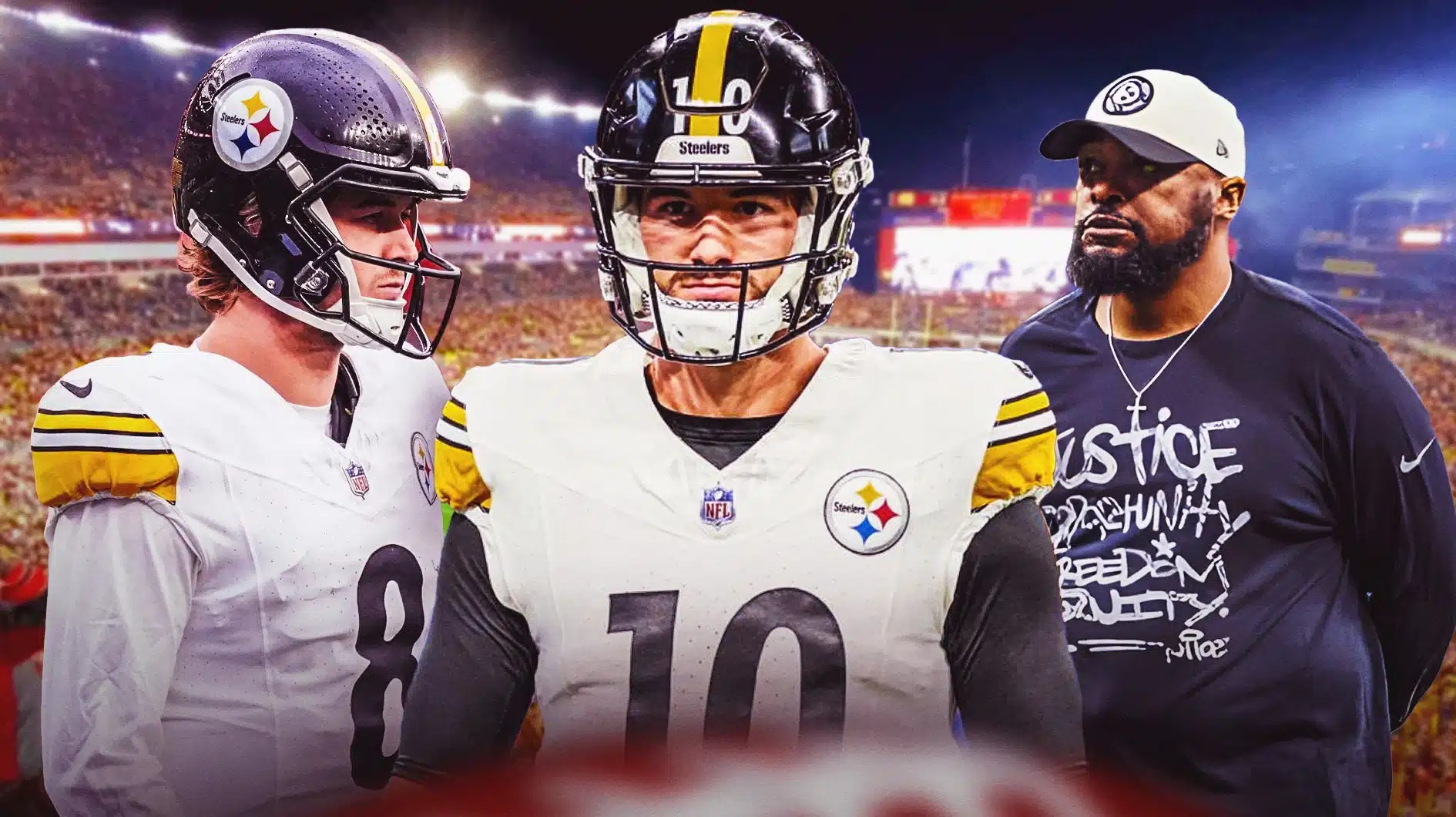 Steelers' Mitchell Trubisky, Kenny Pickett, Mike Tomlin