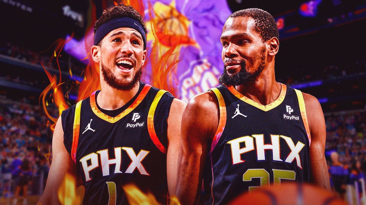 Kevin Durant speaks highly of Suns teammate Devin Booker amid the NBA duo's efforts to lead the Suns to a successful season, NBA In-Season Tournament matchup