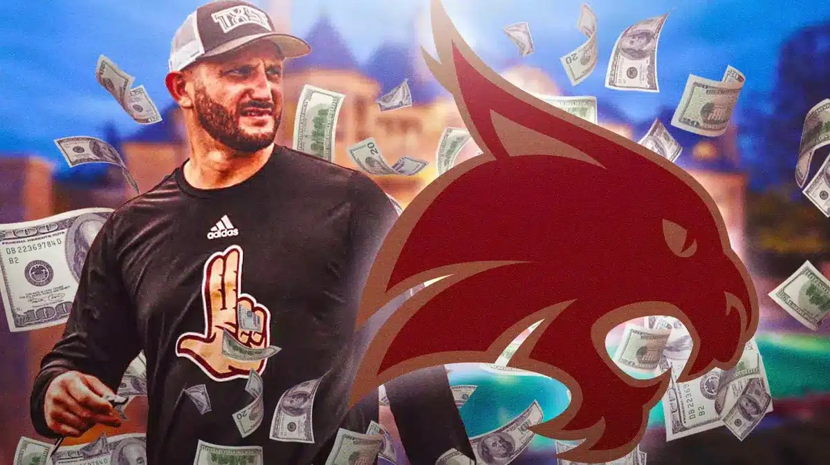 GJ Kinne next to TExas State logo