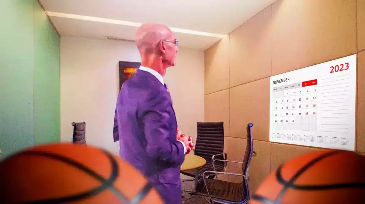 NBA commissioner Adam Silver looking at a November calendar