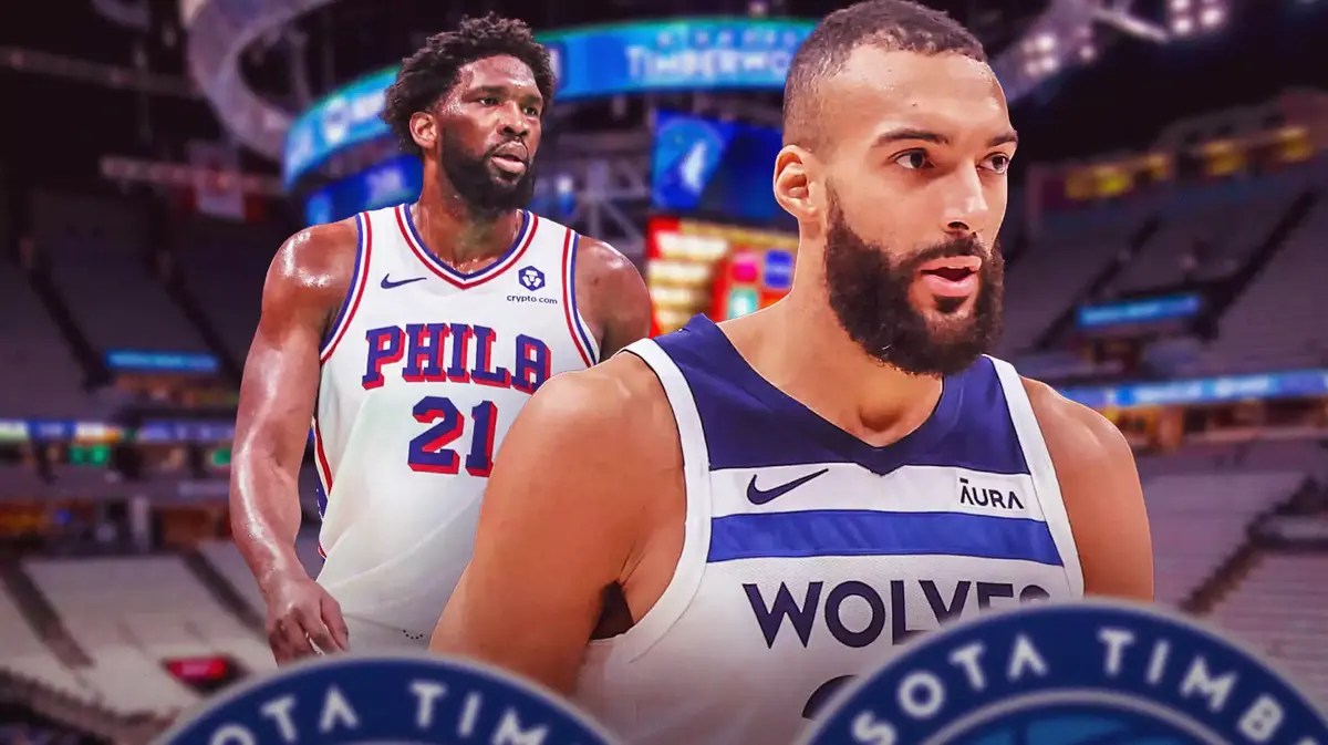76ers center Joel Embiid and Minnesota Timberwolves center Rudy Gobert