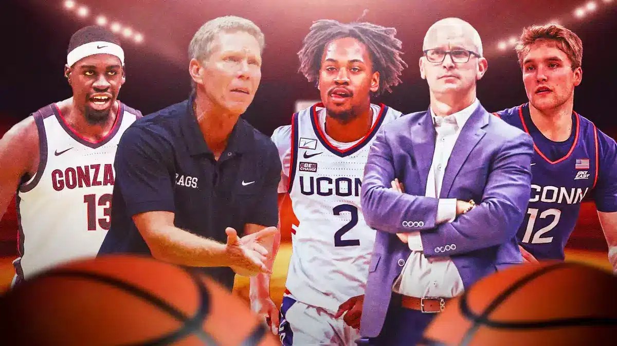 Gonzaga and UConn basketball face off and here are some players to watch, including Tristen Newton.