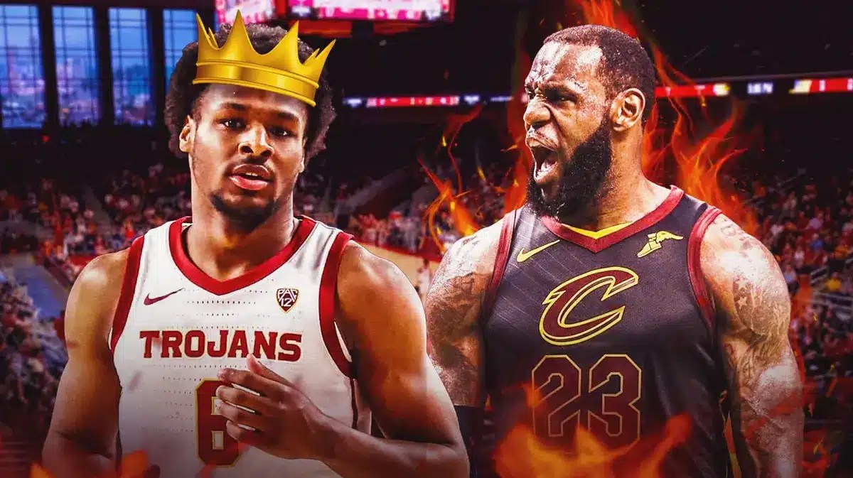USC basketball Bronny Jamesafter debut vs Long Beach State and LeBron James after Warriors block