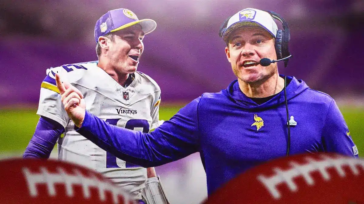 Vikings coach Kevin O'Connell and Nick Mullen