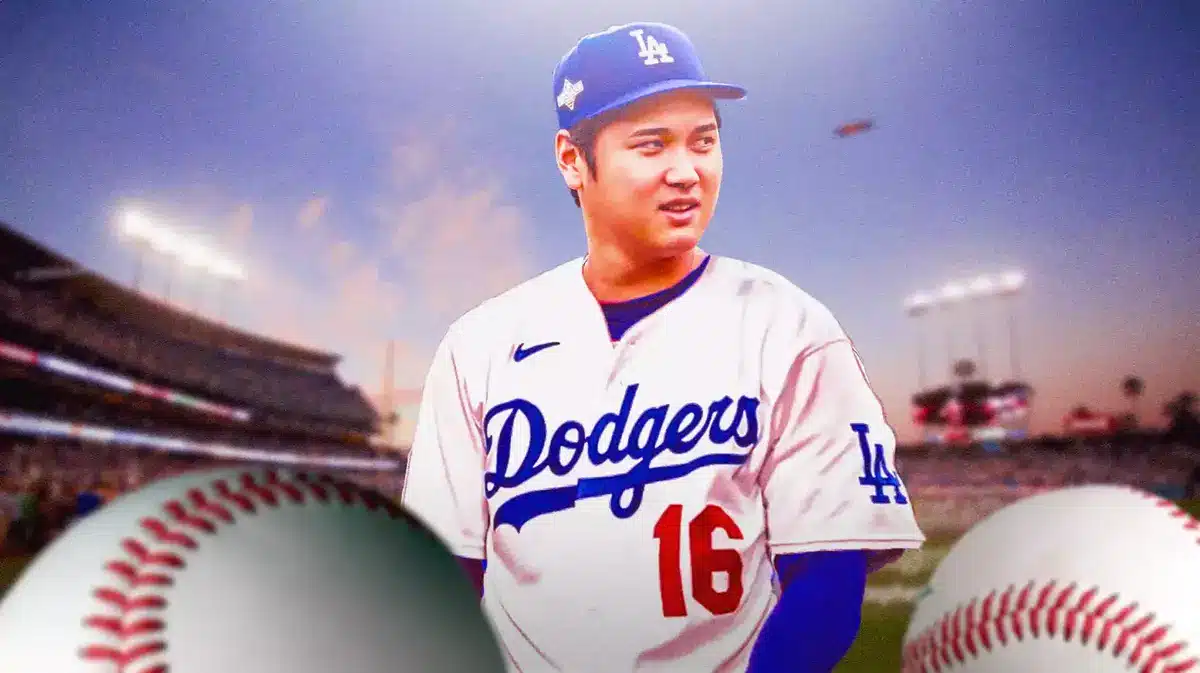 Shohei Ohtani in a Dodgers uniform